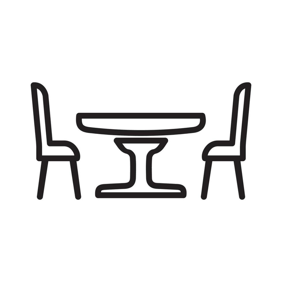 tavolo con sedie icona. bistro il giro tavolo simbolo per il tuo ragnatela luogo disegno, logo, app.vettore illustrazione vettore