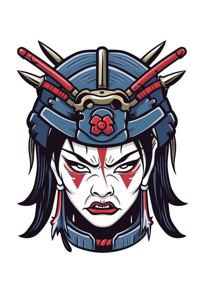 giapponese samurai ragazza illustrazione vettore