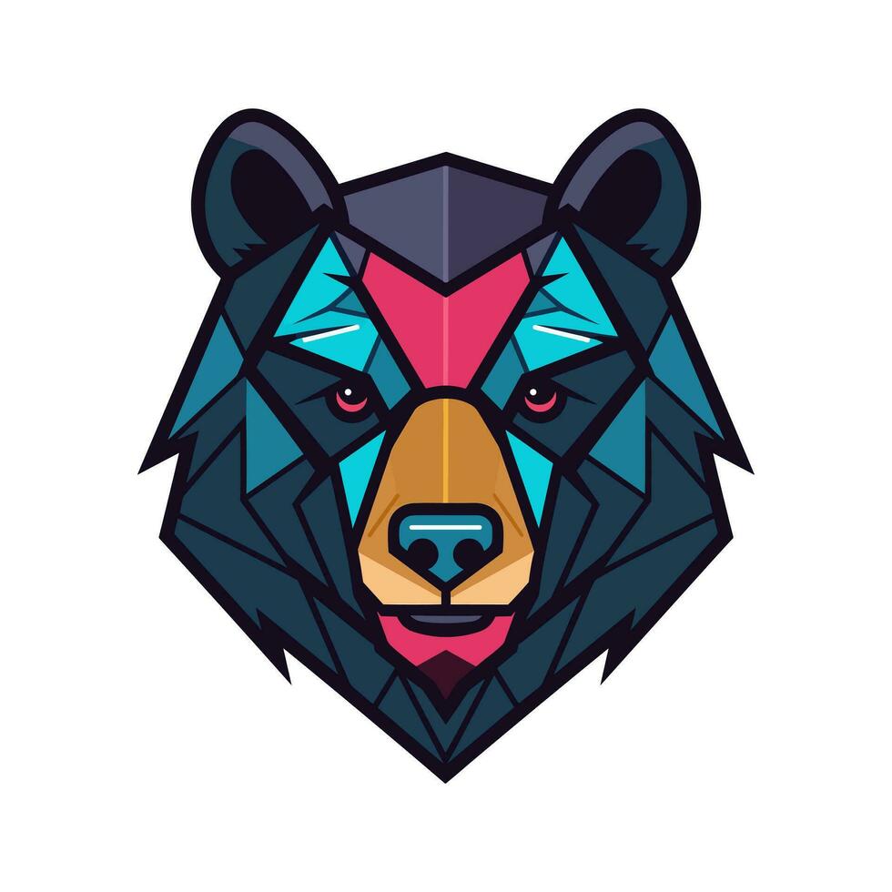 travolgente mano disegnato orso testa logo design quello trasuda forza e natura selvaggia. ideale per all'aperto e avventura a tema Marche vettore