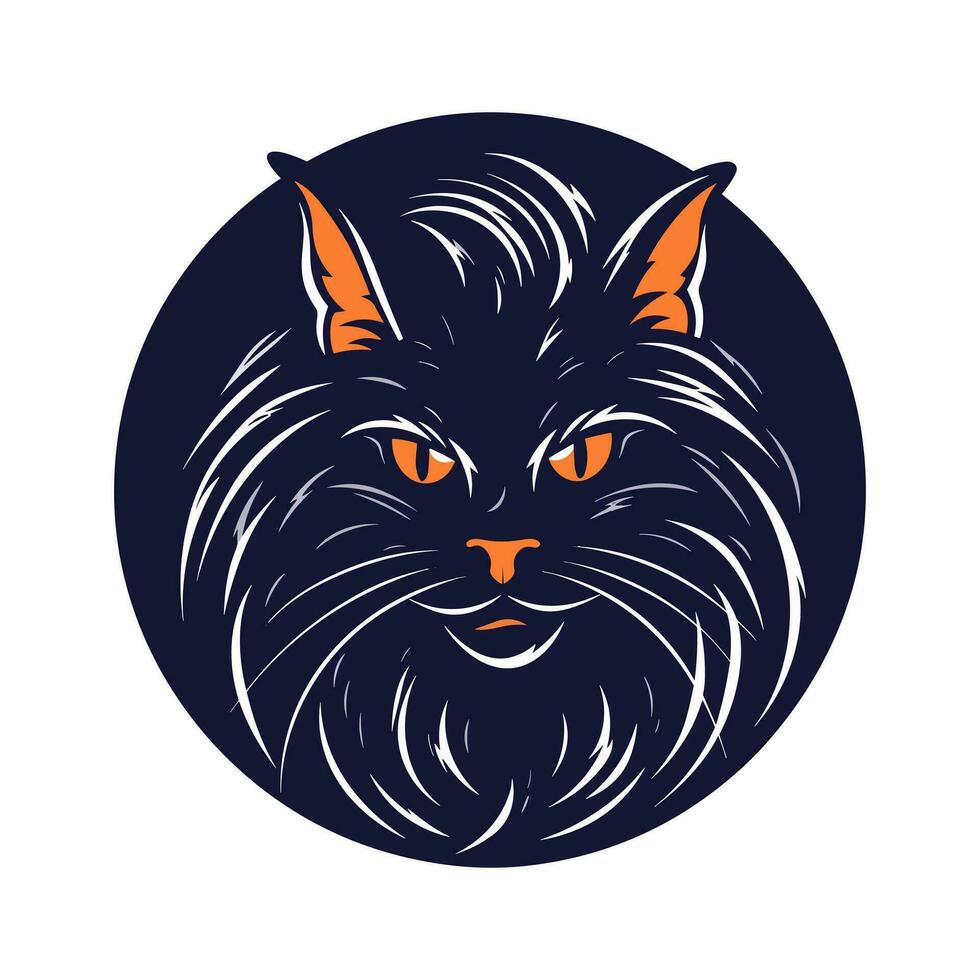 gatto testa logo design illustrazione vettore