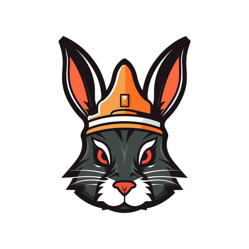 un iconico e riconoscibile coniglio portafortuna logo vettore clip arte illustrazione, che rappresentano agilità e rapidità, adatto per gli sport squadra loghi, mascotte, e atletico a tema disegni