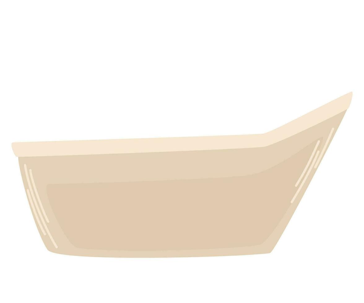 moderno vasca da bagno è isolato su un' bianca sfondo. bagno interno elemento. vettore illustrazione