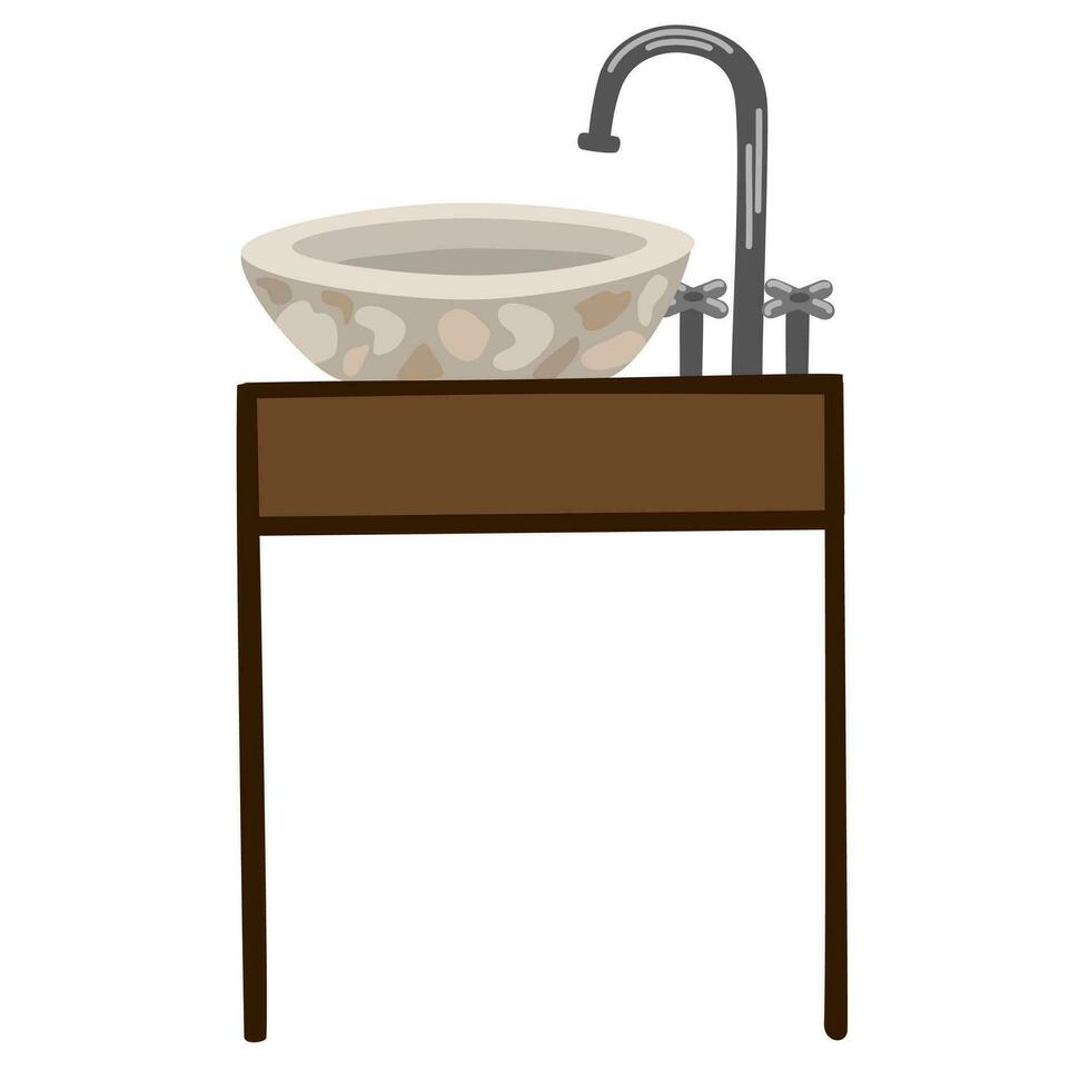 moderno lavello. bagno interno elemento. Lavello con un' credenza. piatto vettore illustrazione isolato su bianca sfondo