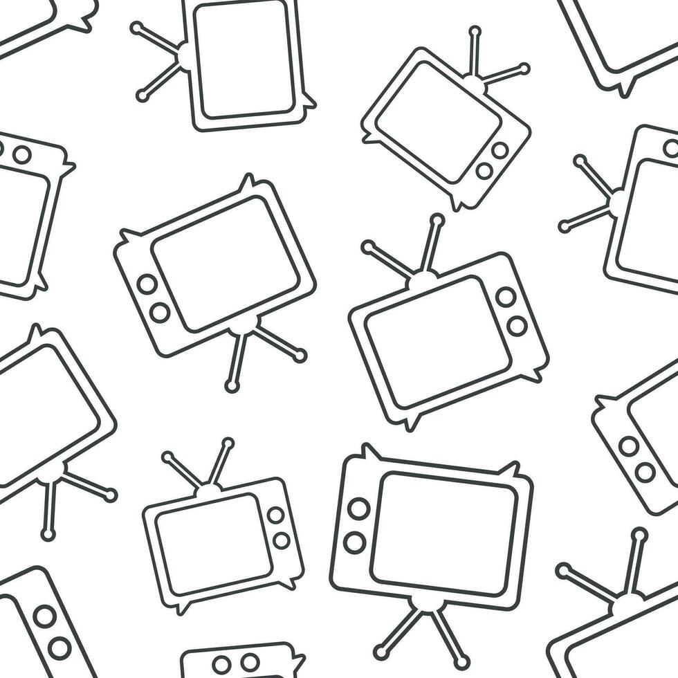 tv icona nel linea stile senza soluzione di continuità modello sfondo. attività commerciale piatto vettore illustrazione. televisione cartello simbolo modello.