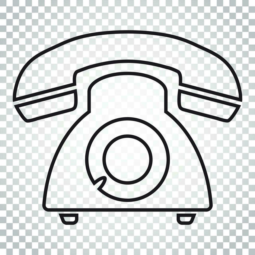 Telefono vettore icona nel linea stile. vecchio Vintage ▾ telefono simbolo illustrazione. semplice attività commerciale concetto pittogramma su isolato sfondo.