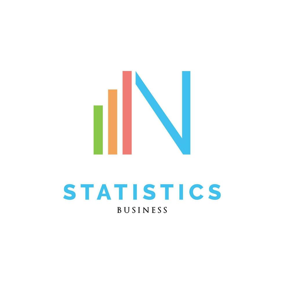 iniziale lettera n statistico icona logo design modello vettore