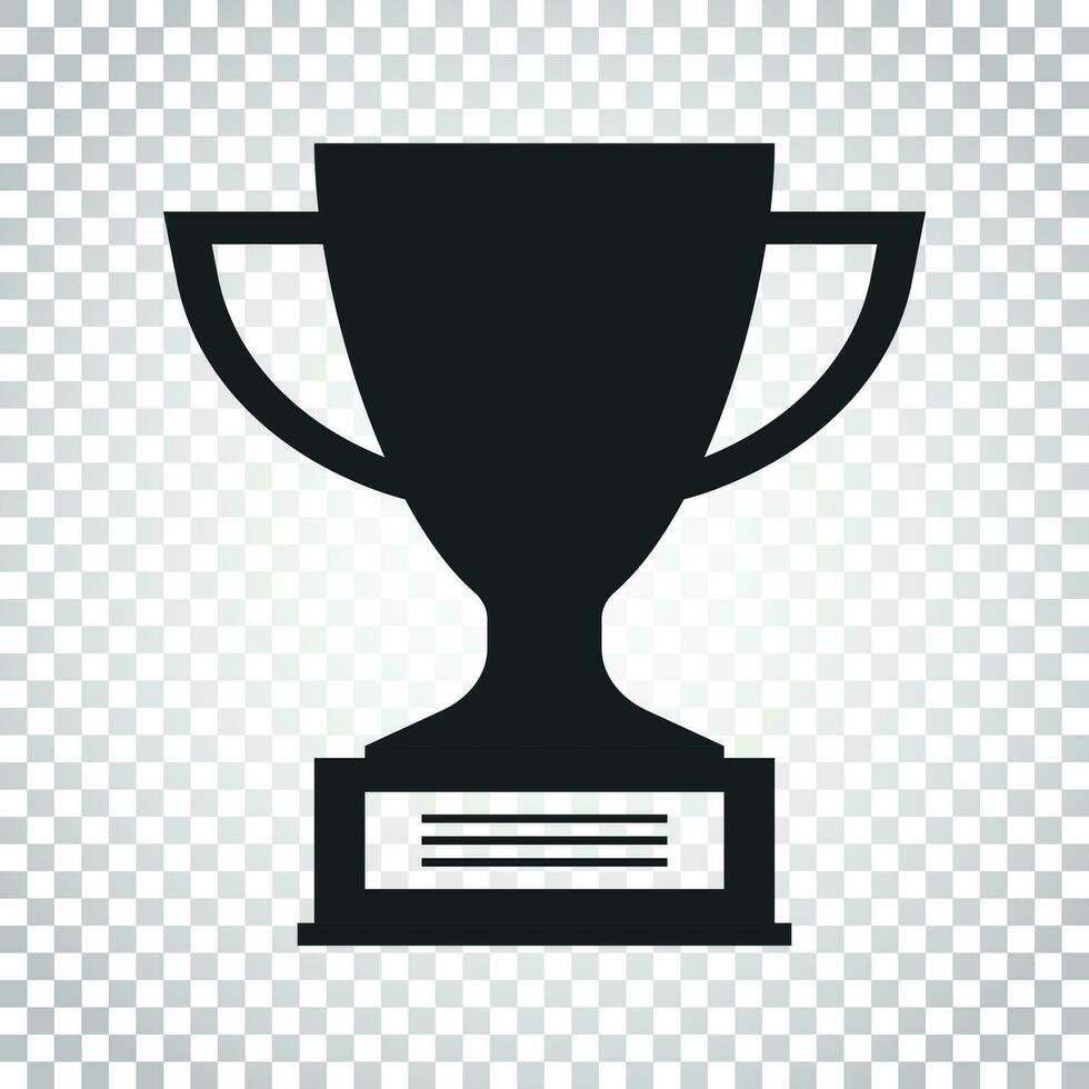 trofeo tazza piatto vettore icona. semplice vincitore simbolo. nero illustrazione su isolato sfondo. semplice attività commerciale concetto pittogramma.