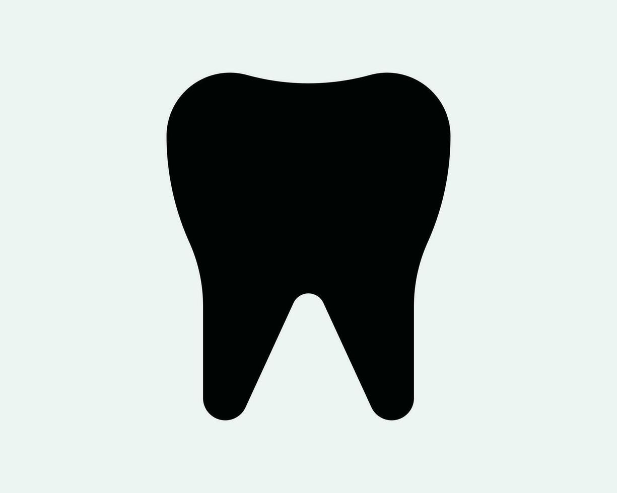 molare denti icona. dentale denti dentista cura bocca orale smalto radice cavità nero bianca forma silhouette grafico clipart opera d'arte simbolo cartello vettore eps