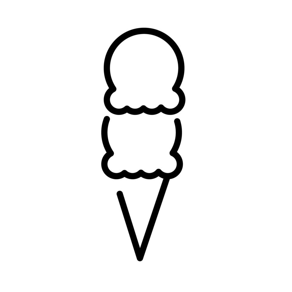 deliziosa icona di stile della linea di gelato vettore
