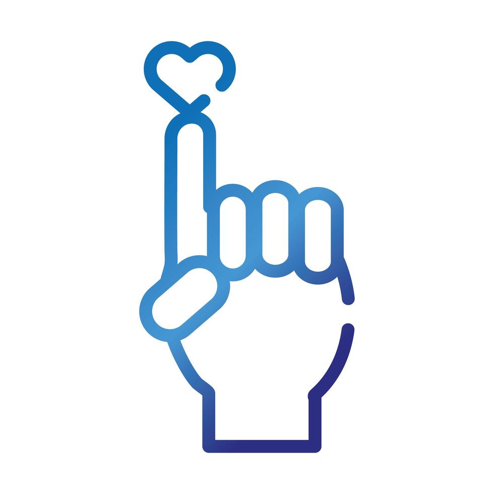indicizzazione della mano icona del gradiente del simbolo dell'amore del cuore vettore