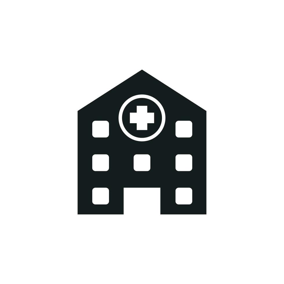 ospedale edificio vettore icona. infermeria medico clinica cartello illustrazione.