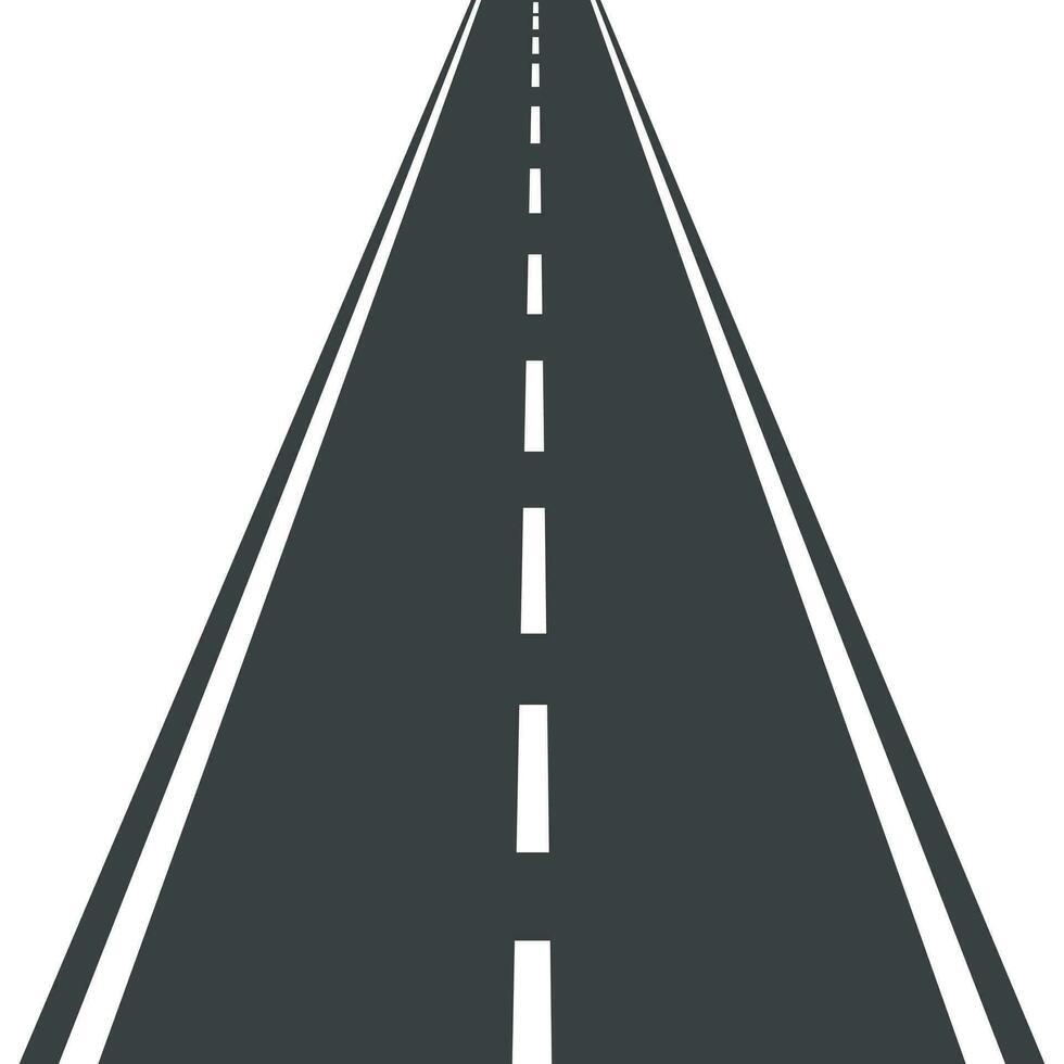 dritto strada con bianca marcature vettore illustrazione. autostrada strada icona.