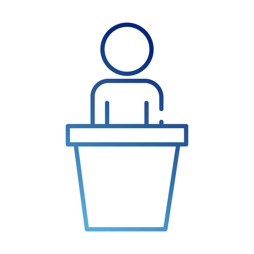 avatar di figura umana nell'icona di stile sfumato podio del discorso vettore
