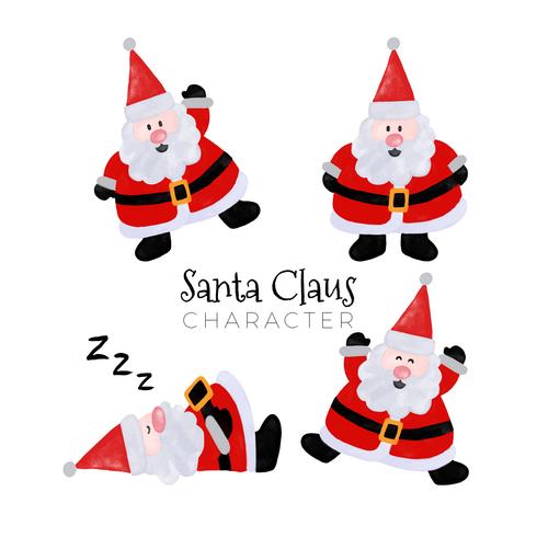 Collezione di simpatici personaggi di Babbo Natale vettore