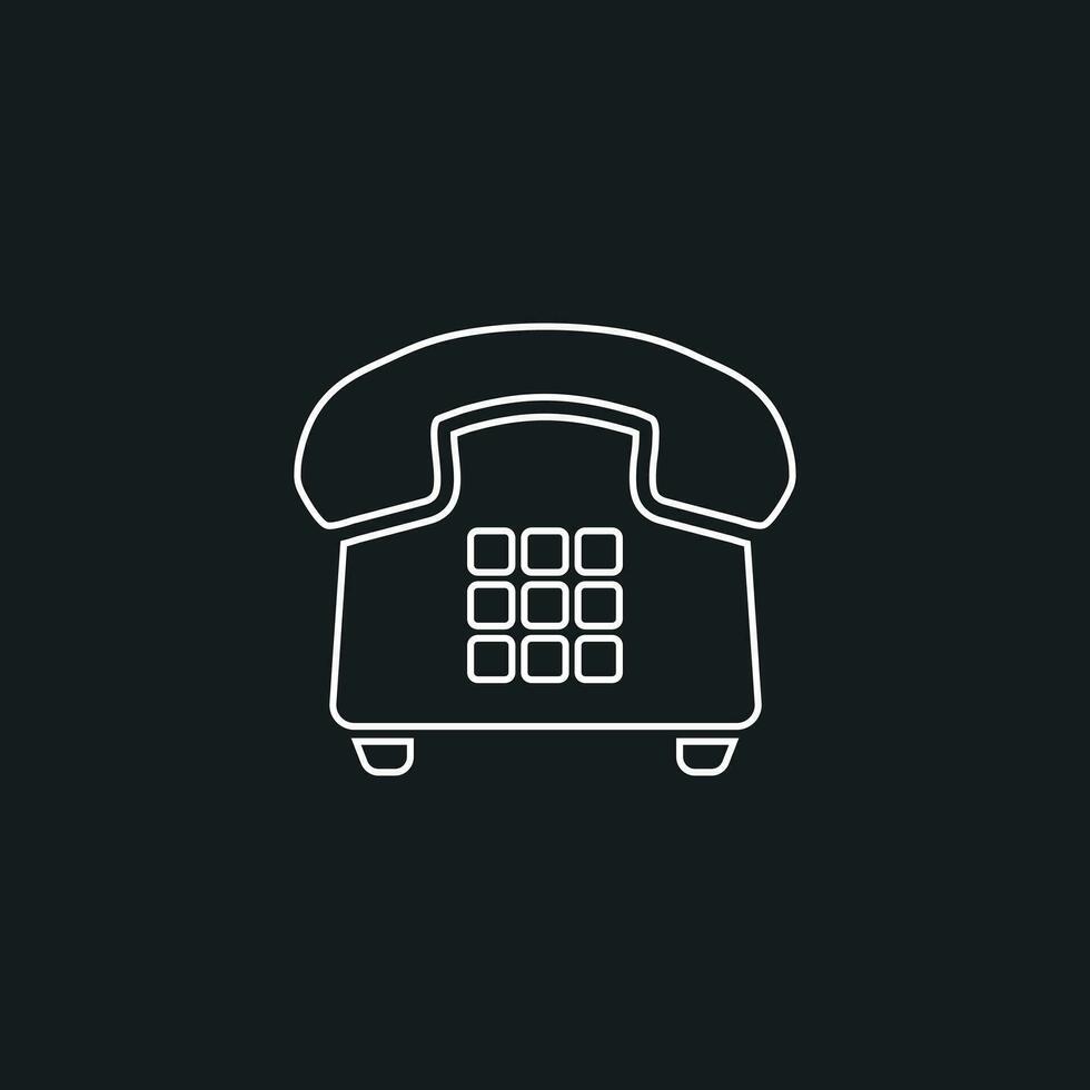 Telefono vettore icona nel linea stile. vecchio Vintage ▾ telefono simbolo illustrazione.