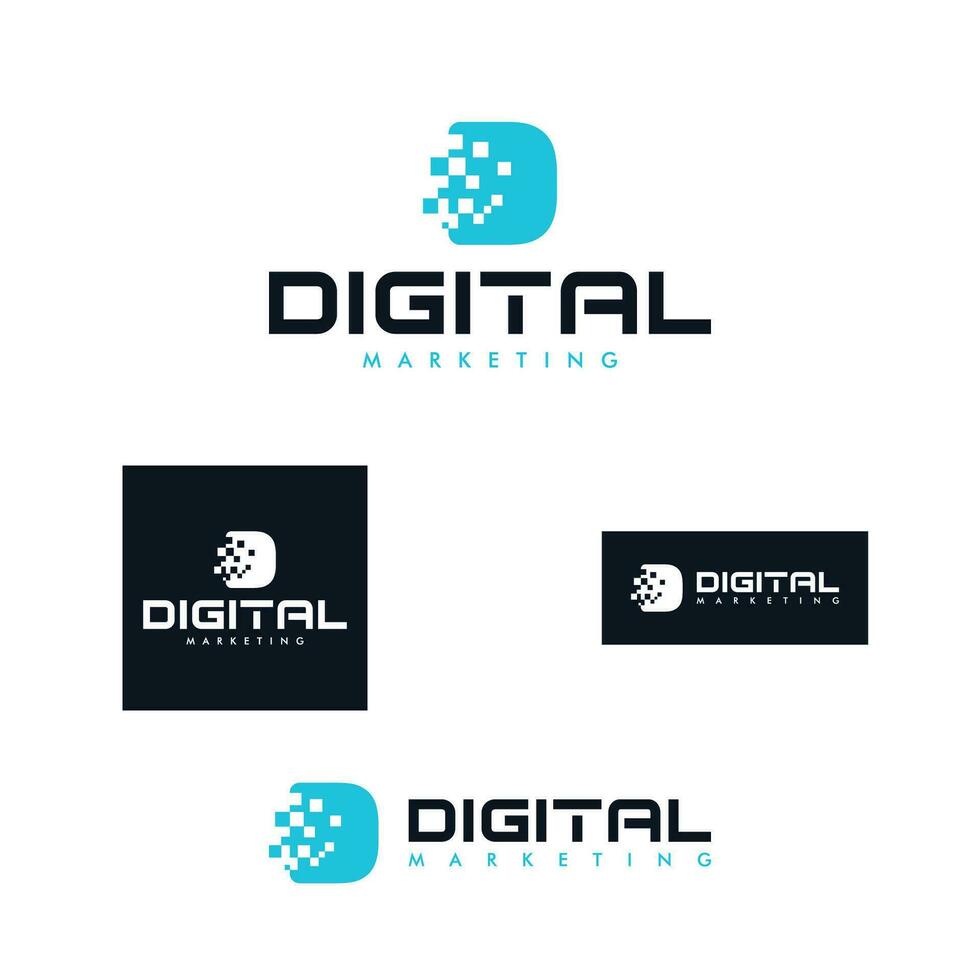 d lettera logo design per il tuo marca identità. digitale marketing logo. astratto logo design. vettore