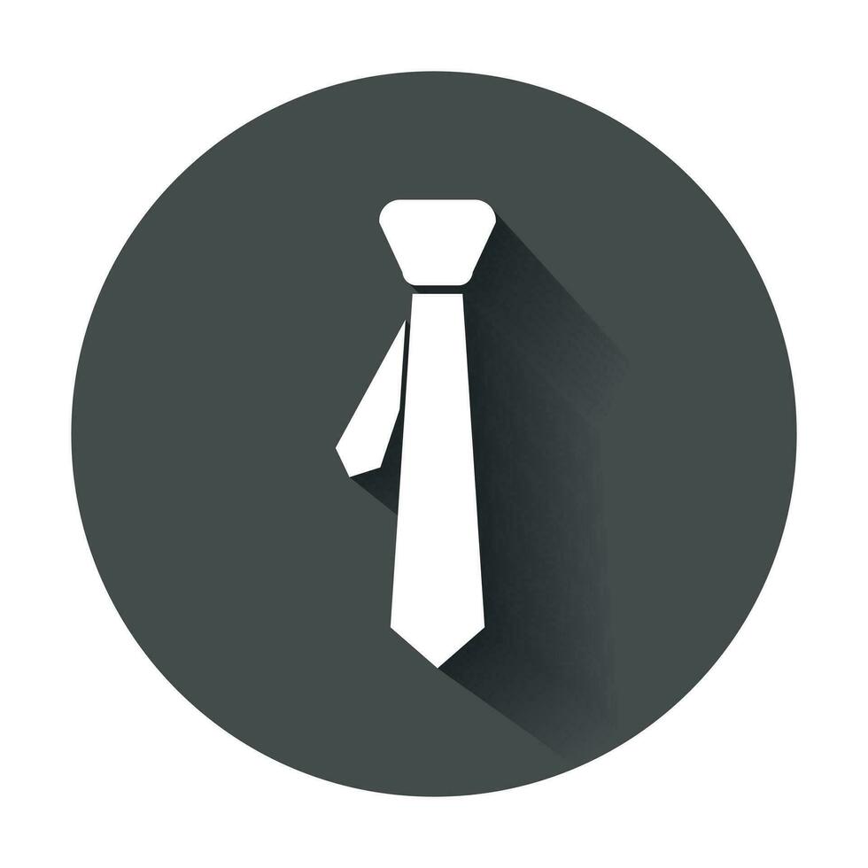 cravatta piatto icona. cravatta vettore illustrazione con lungo ombra.