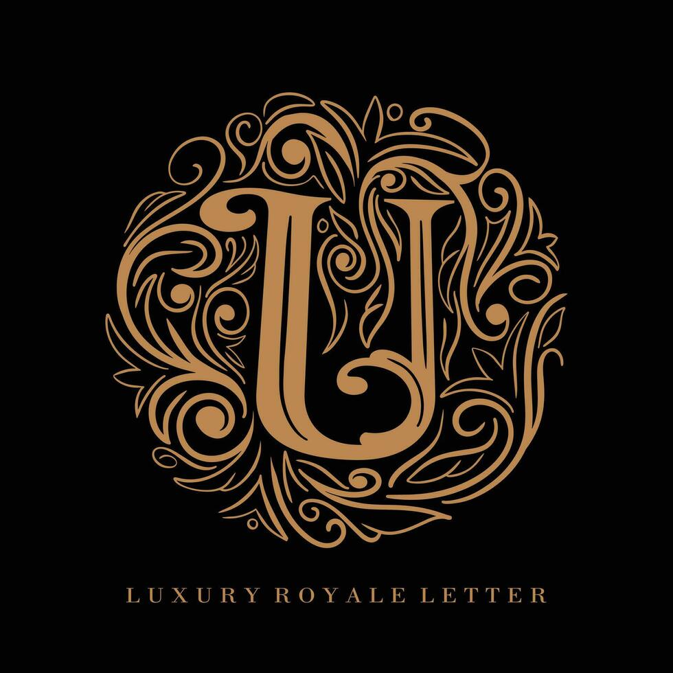 lettera u lusso reale cerchio ornamento logo vettore