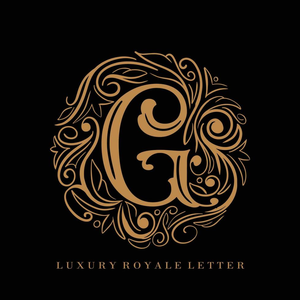 lettera g lusso reale cerchio ornamento logo vettore