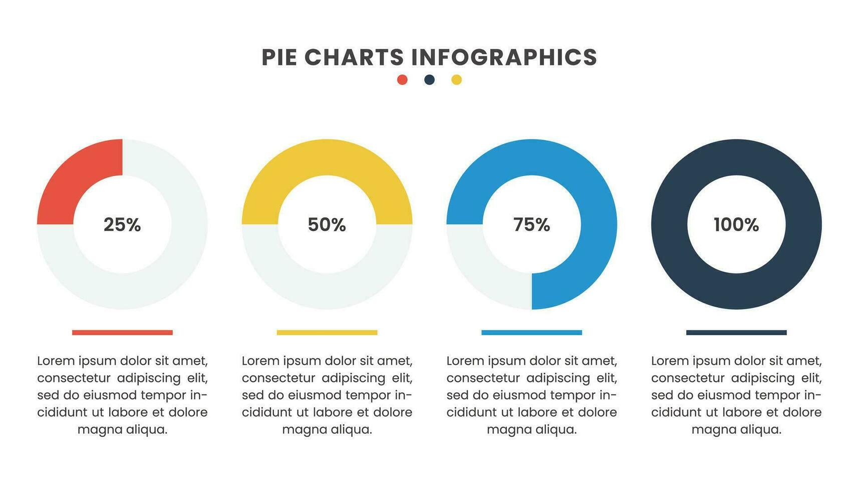 impostato di percentuale torta grafico Infografica vettore