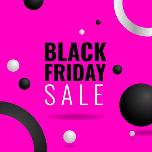 Modello di sfondo di media sociali Black Friday di sfondo rosa vettore