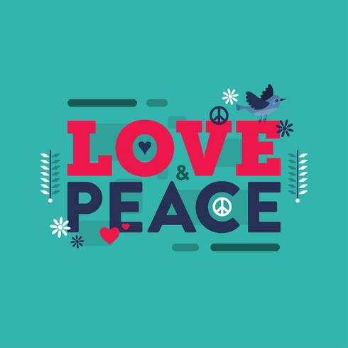 Pace e amore vettoriale