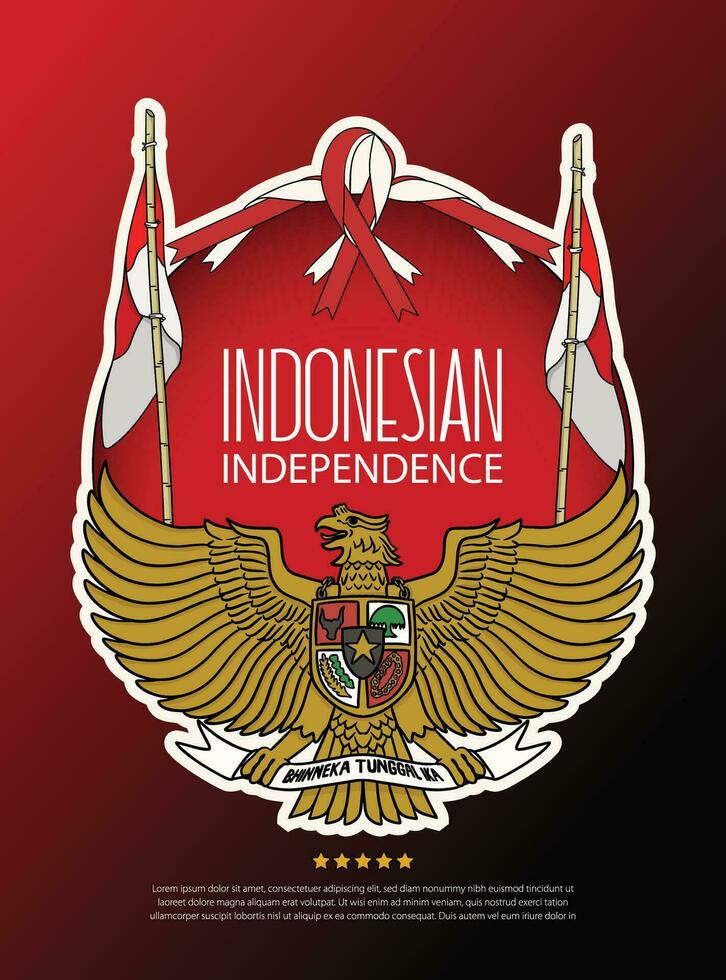 dirgahayu kemerdekaan republik Indonesia. traduzione contento indonesiano indipendenza giorno illustrazione vettore