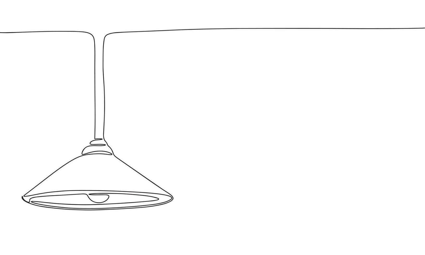 soffitto lampada silhouette vettore. uno linea continuo vettore linea arte schema illustrazione. isolato su bianca sfondo.