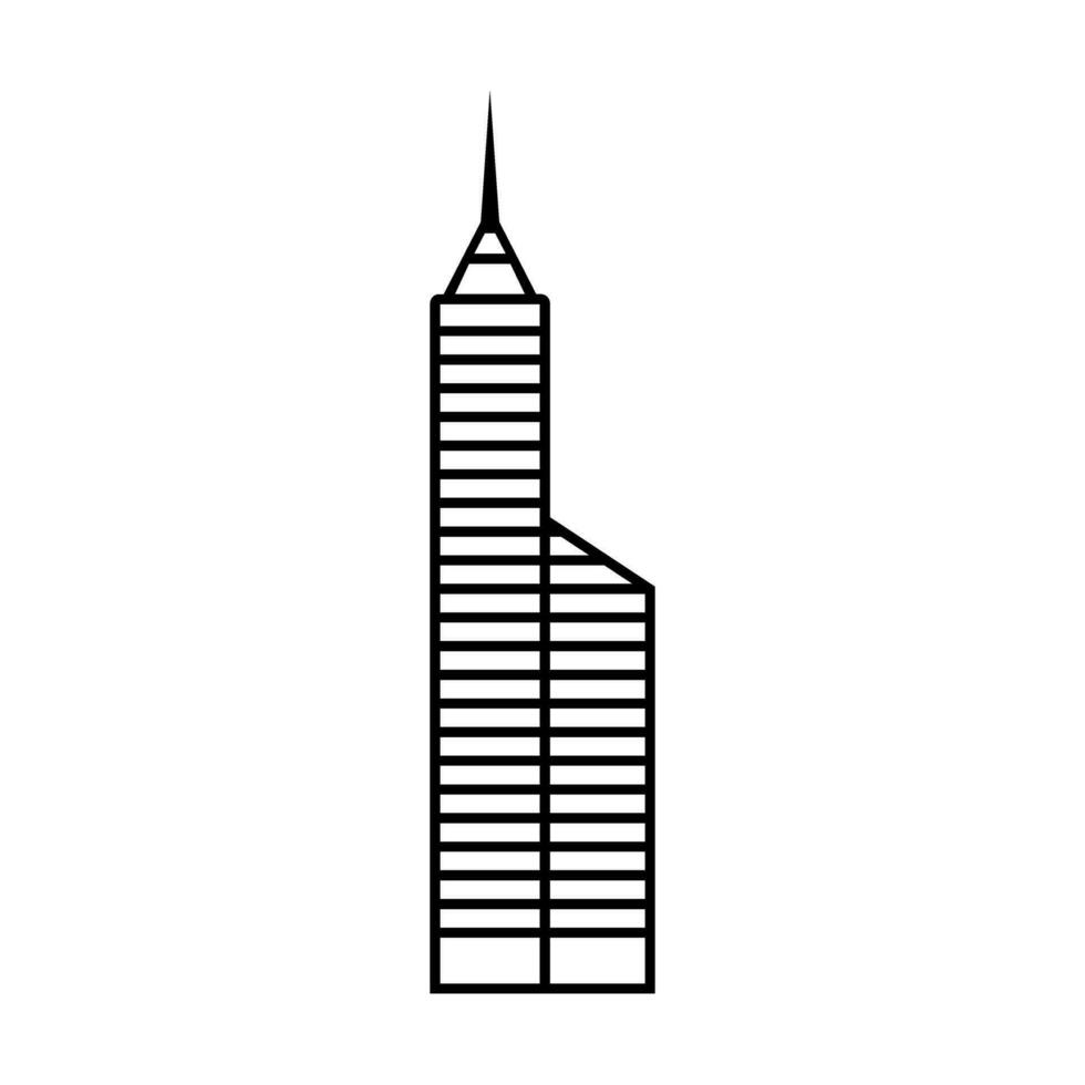 grattacielo icona vettore. edificio illustrazione cartello. alto salire edificio simbolo. architettura logo. vettore