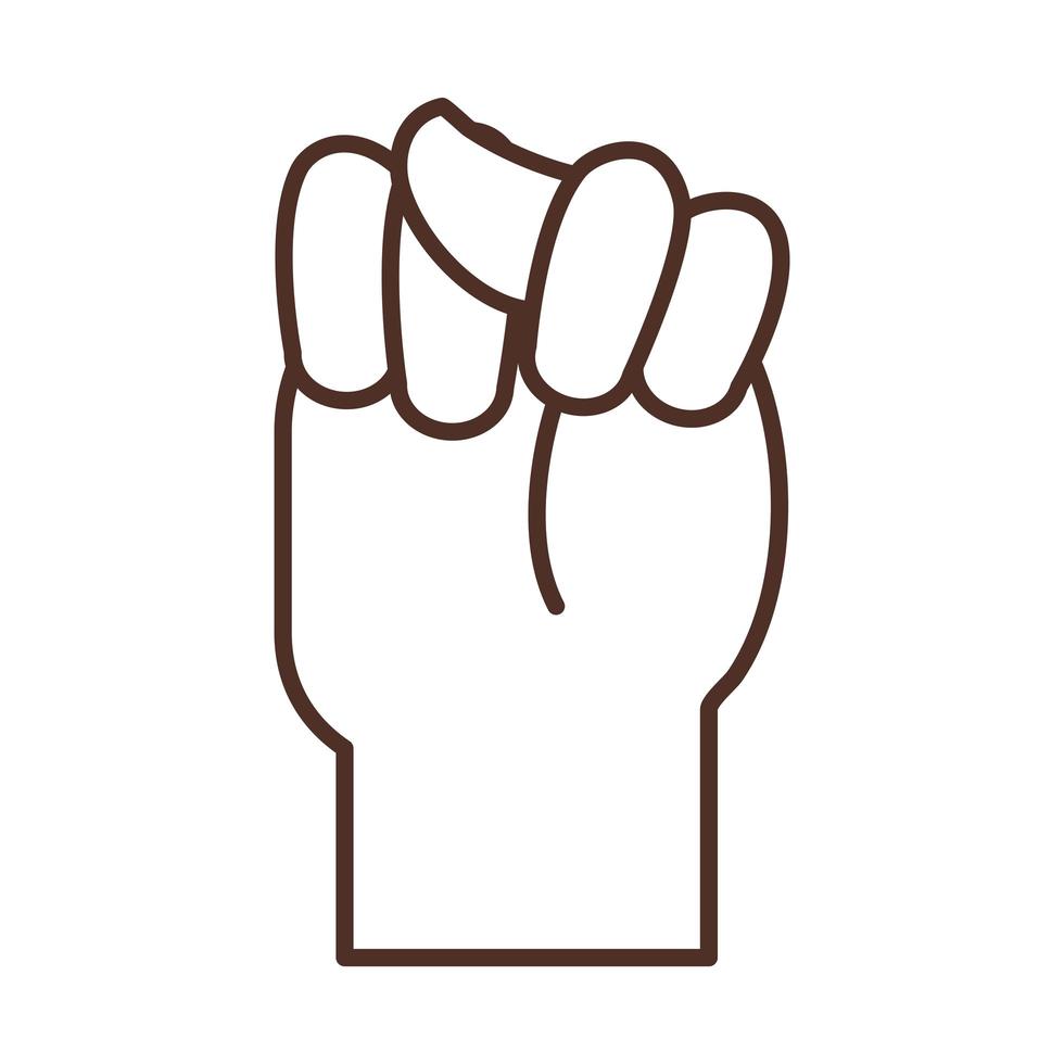 linguaggio dei segni gesto della mano che indica l'icona della linea della lettera t vettore