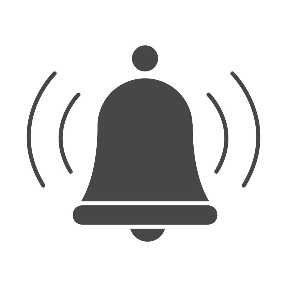 stile dell'icona della siluetta dell'avviso del campanello di allarme vettore