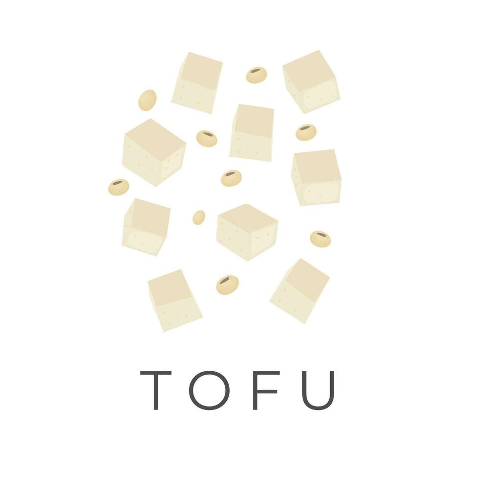 logo illustrazione di un' mazzo di a dadini tofu vettore
