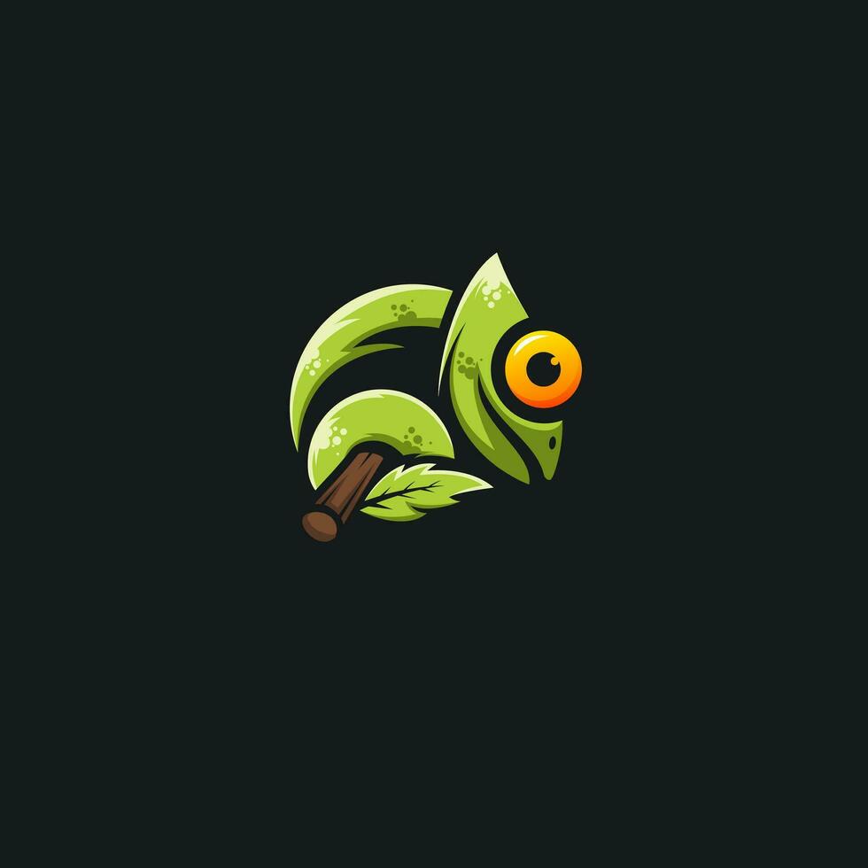 vettore verde camaleonte design ilustration