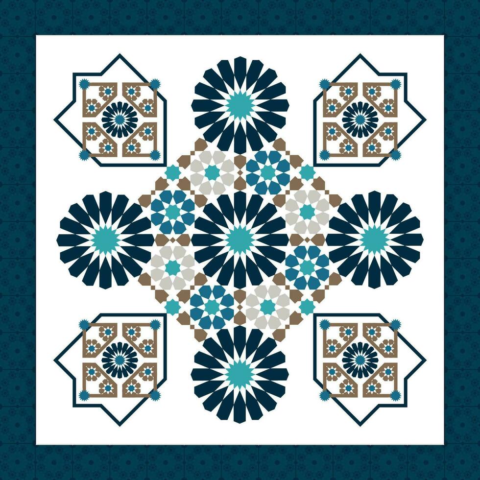 tradizionale islamico design. illustrazione di floreale islamico geometrico decorazione. Marocco senza soluzione di continuità confine. moschea decorazione elemento. vettore