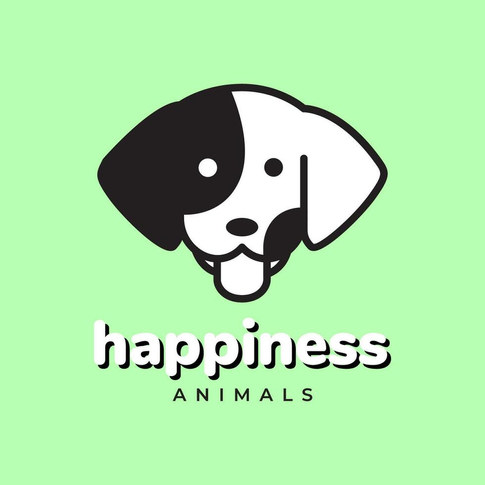 Bretagna cane animali domestici testa portafortuna cartone animato carino Sorridi contento colorato logo vettore icona illustrazione