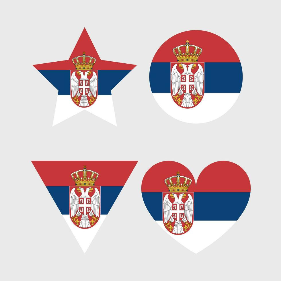 Serbia bandiera vettore icone impostato di illustrazioni