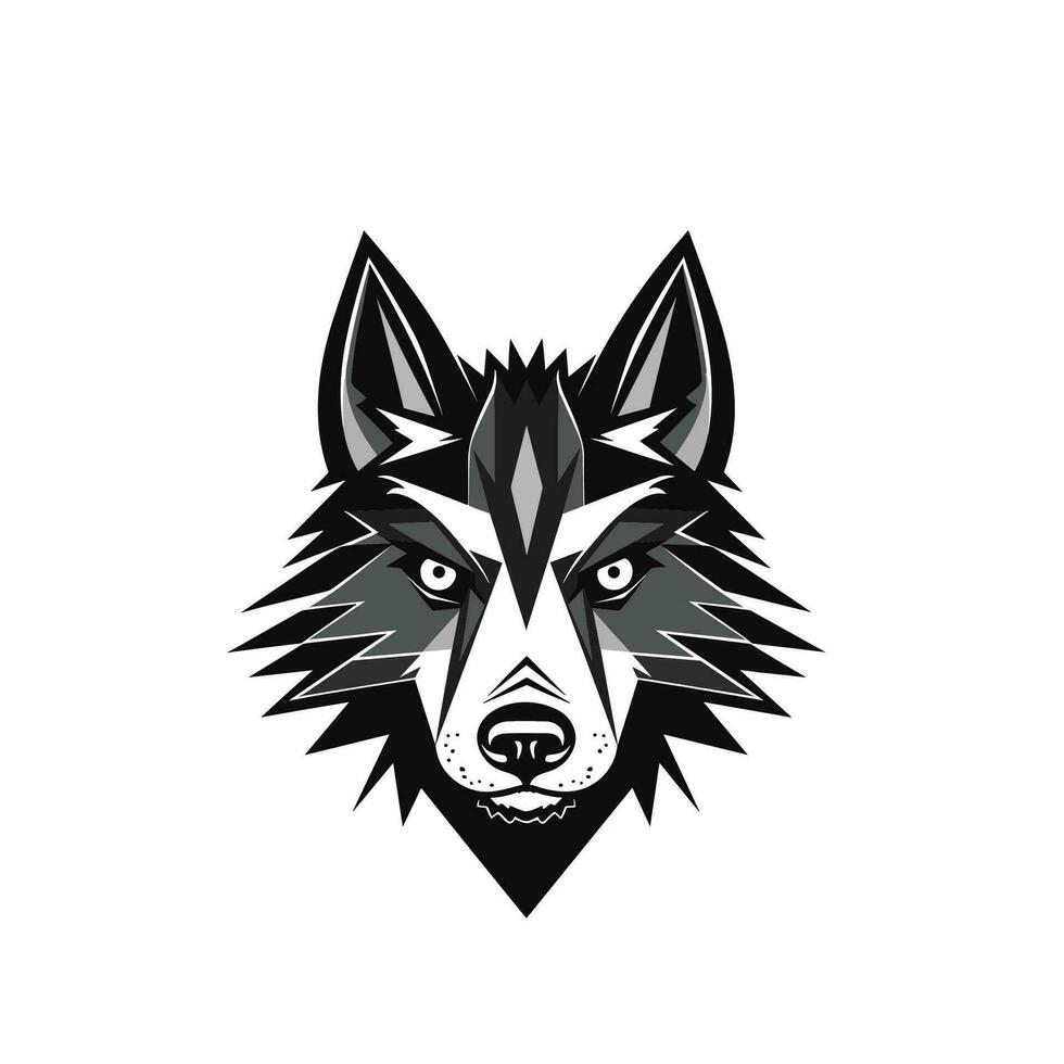 nero arrabbiato cane lupo vettore illustrazione
