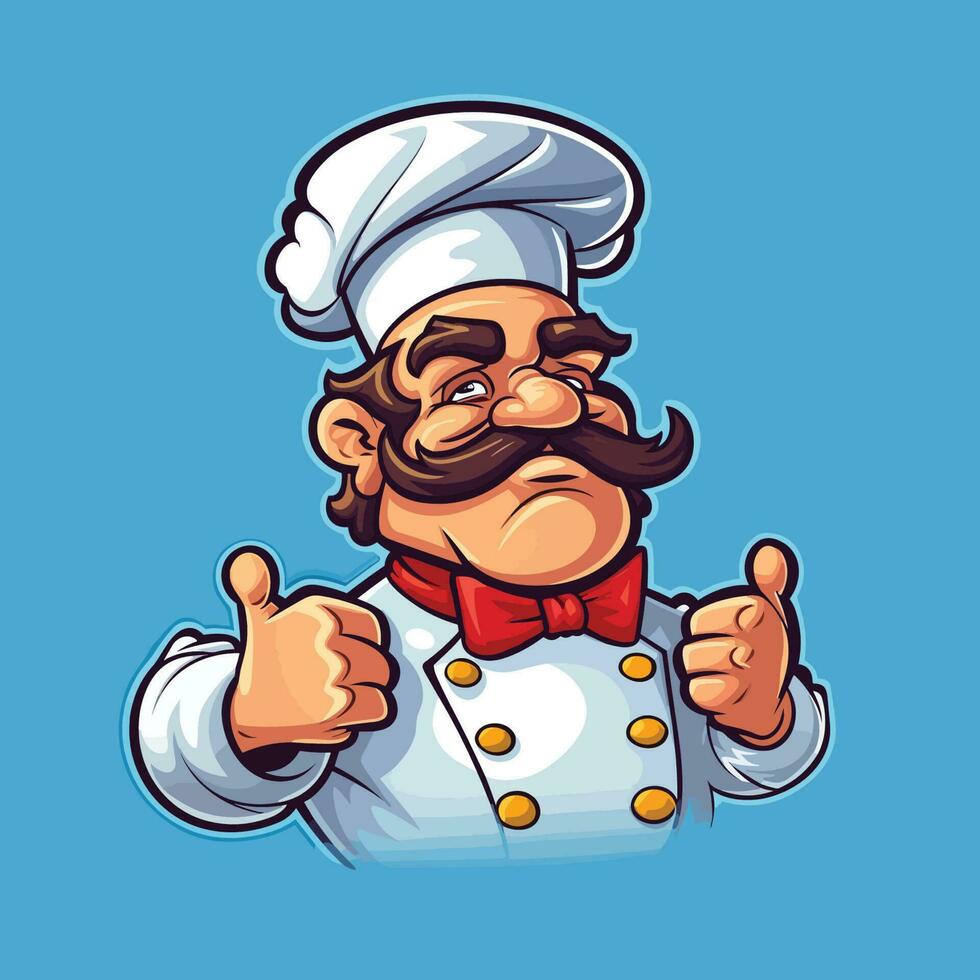 logo della mascotte dello chef vettore