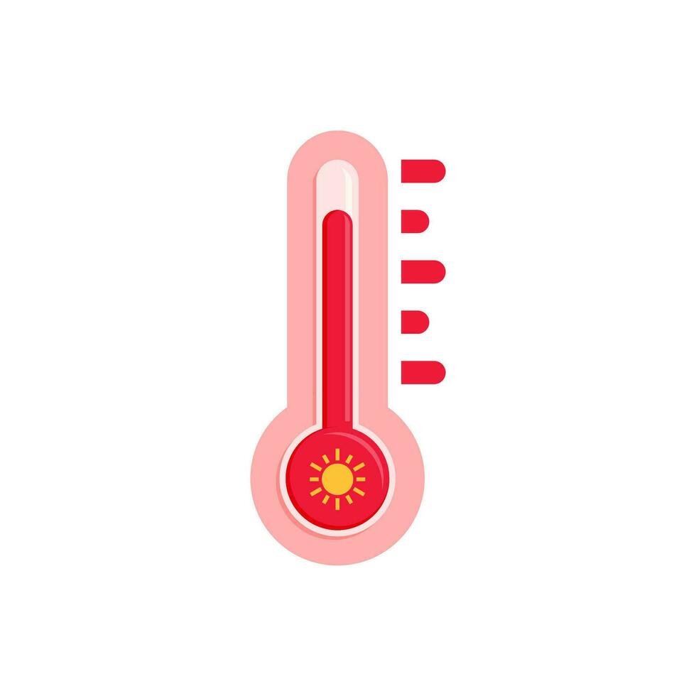 caldo termometro vettore illustrazione nel piatto stile design