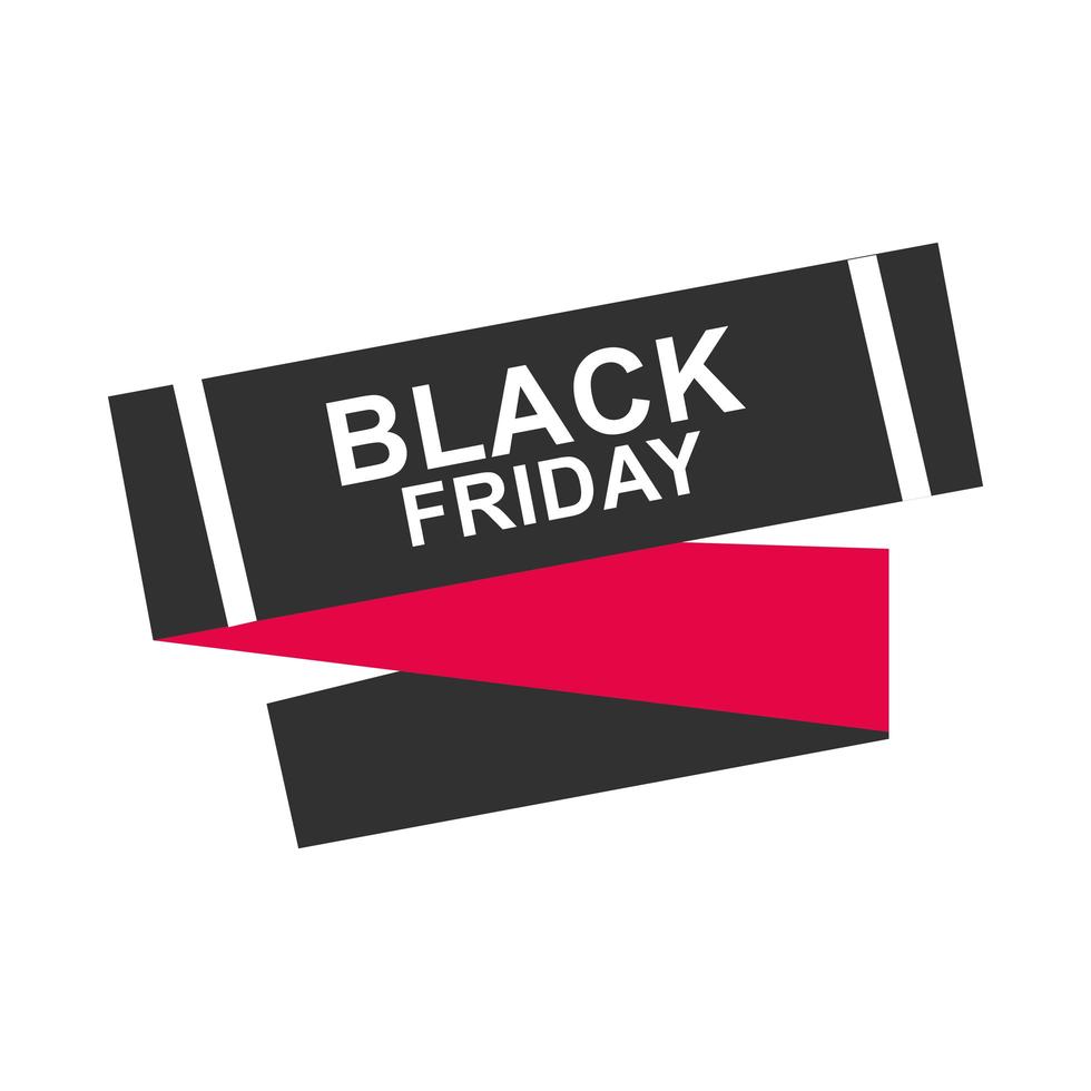 black friday carta banner nastro stagione sconto icona stile piatto vettore