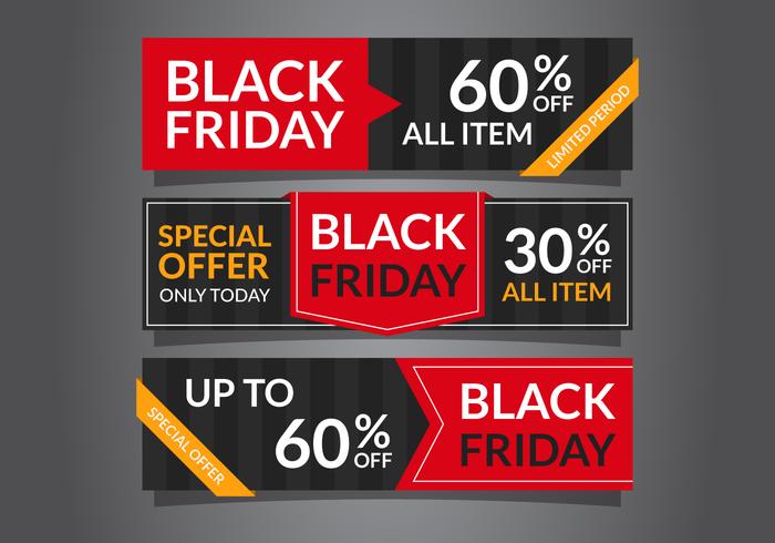 Eleganti banner di vendita del Black Friday vettore