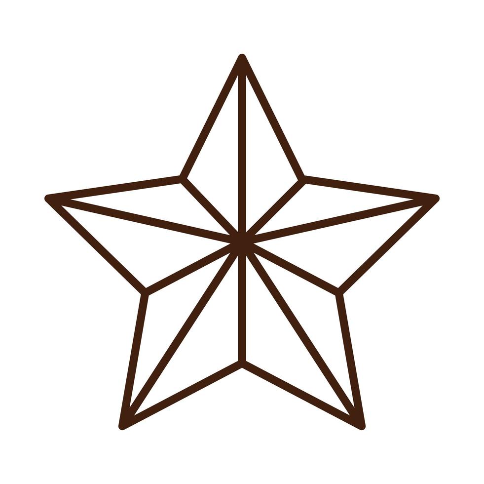 stile lineare dell'icona dell'ornamento della decorazione della stella vettore