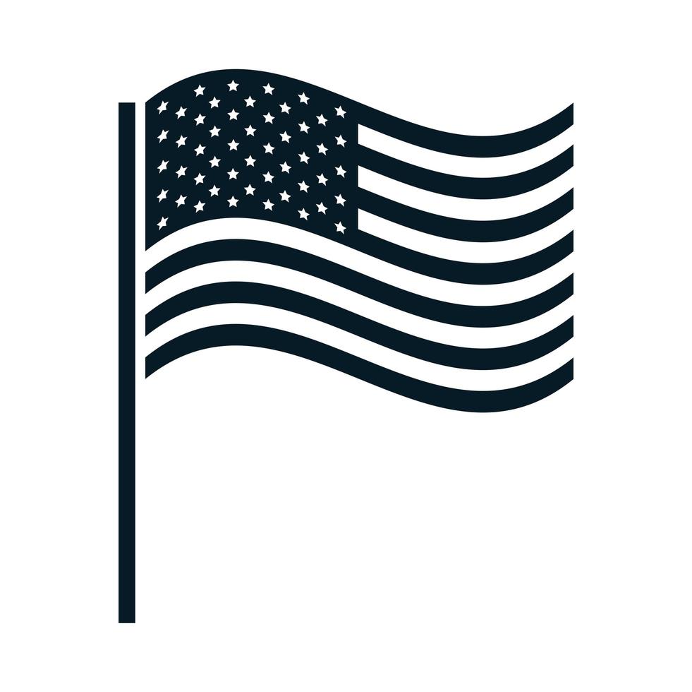 elezioni degli stati uniti sventolando bandiera campagna elettorale politica nazionale silhouette icona design vettore