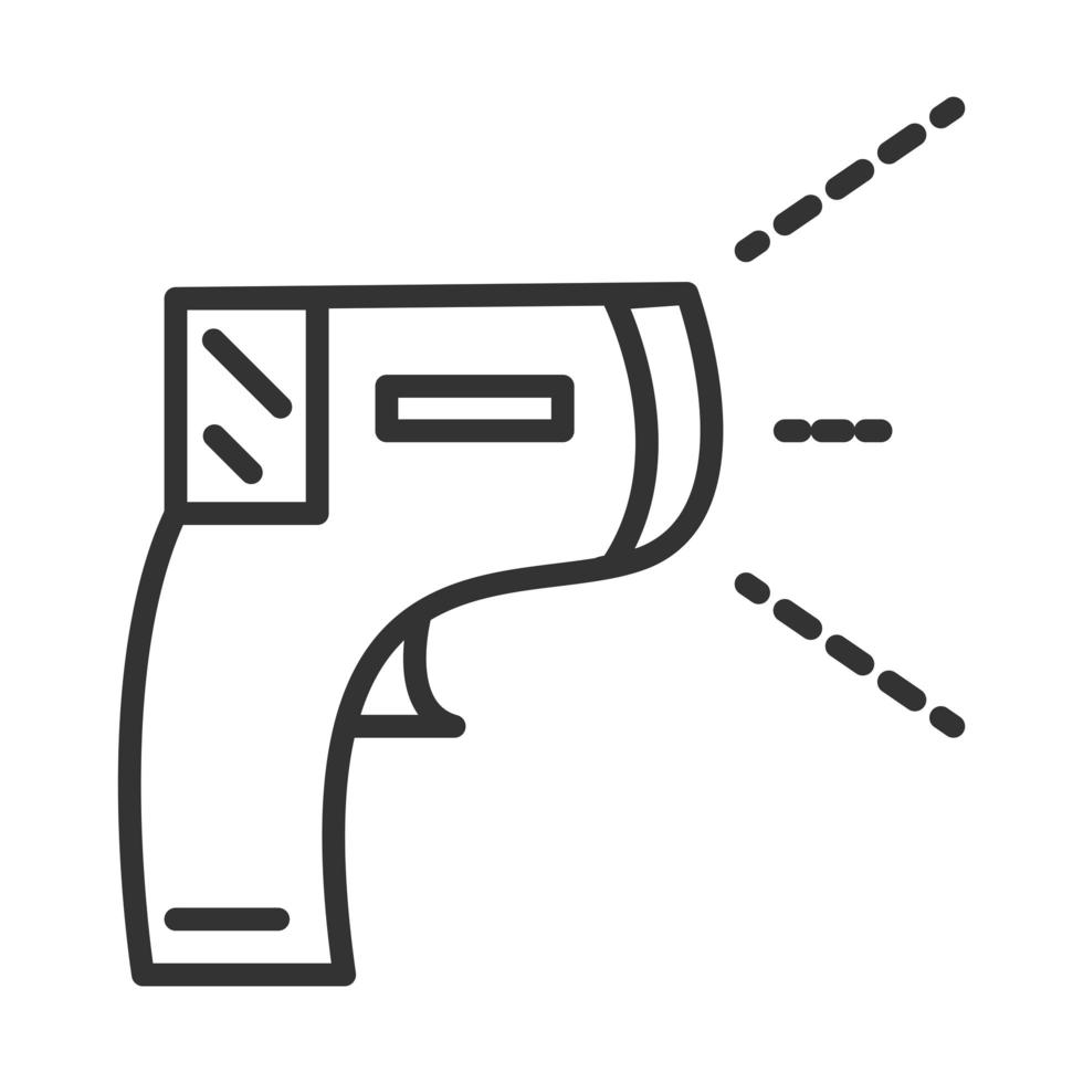coronavirus covid19 diagnostica ricerca controllo temperatura febbre prevenzione icona linea design vettore