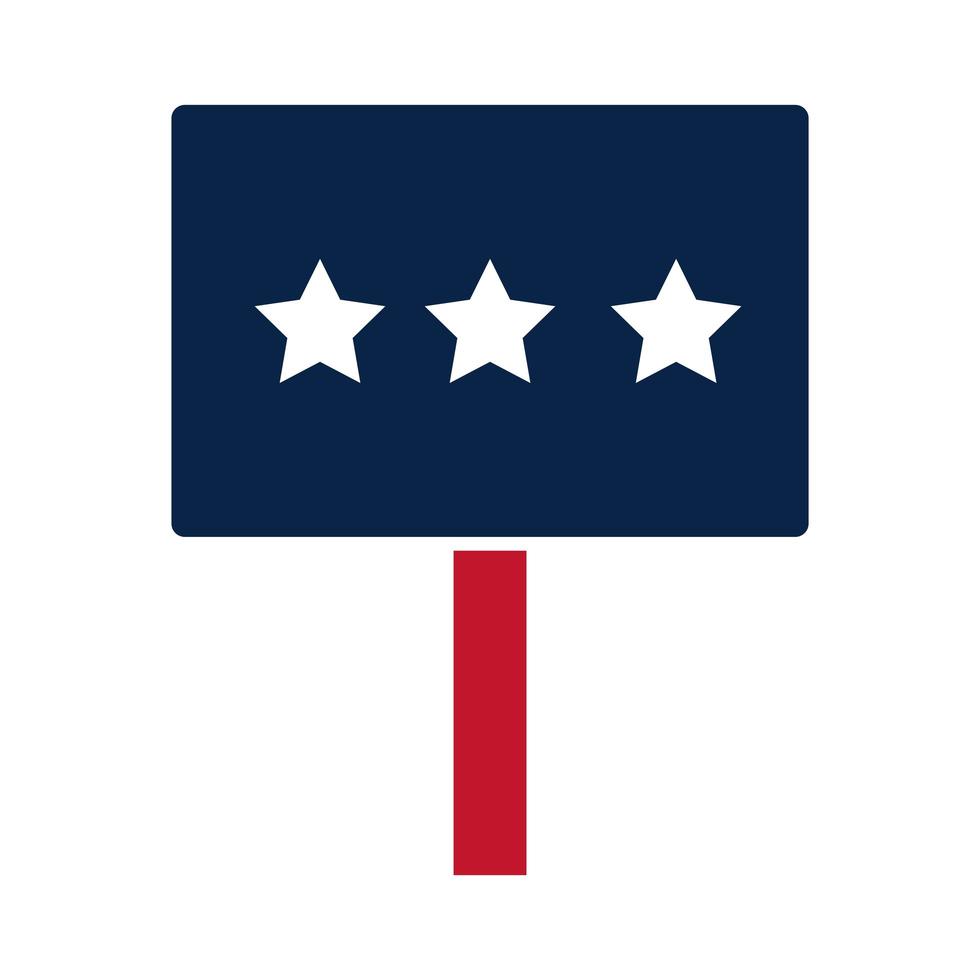 cartello delle elezioni degli stati uniti con design piatto icona della campagna elettorale delle stelle vettore
