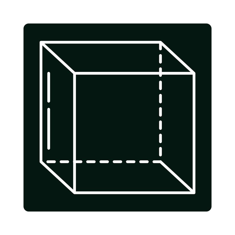 blocco isometrico prospettiva geometria cubo e icona linea vettore
