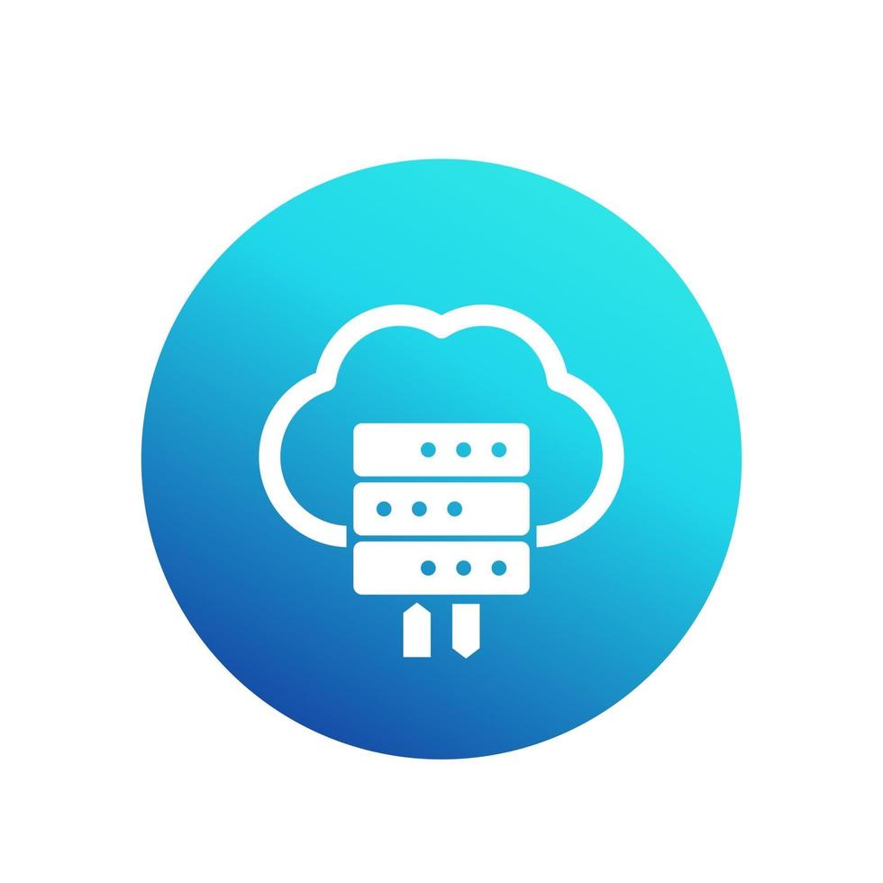 icona vettoriale di hosting con server e cloud