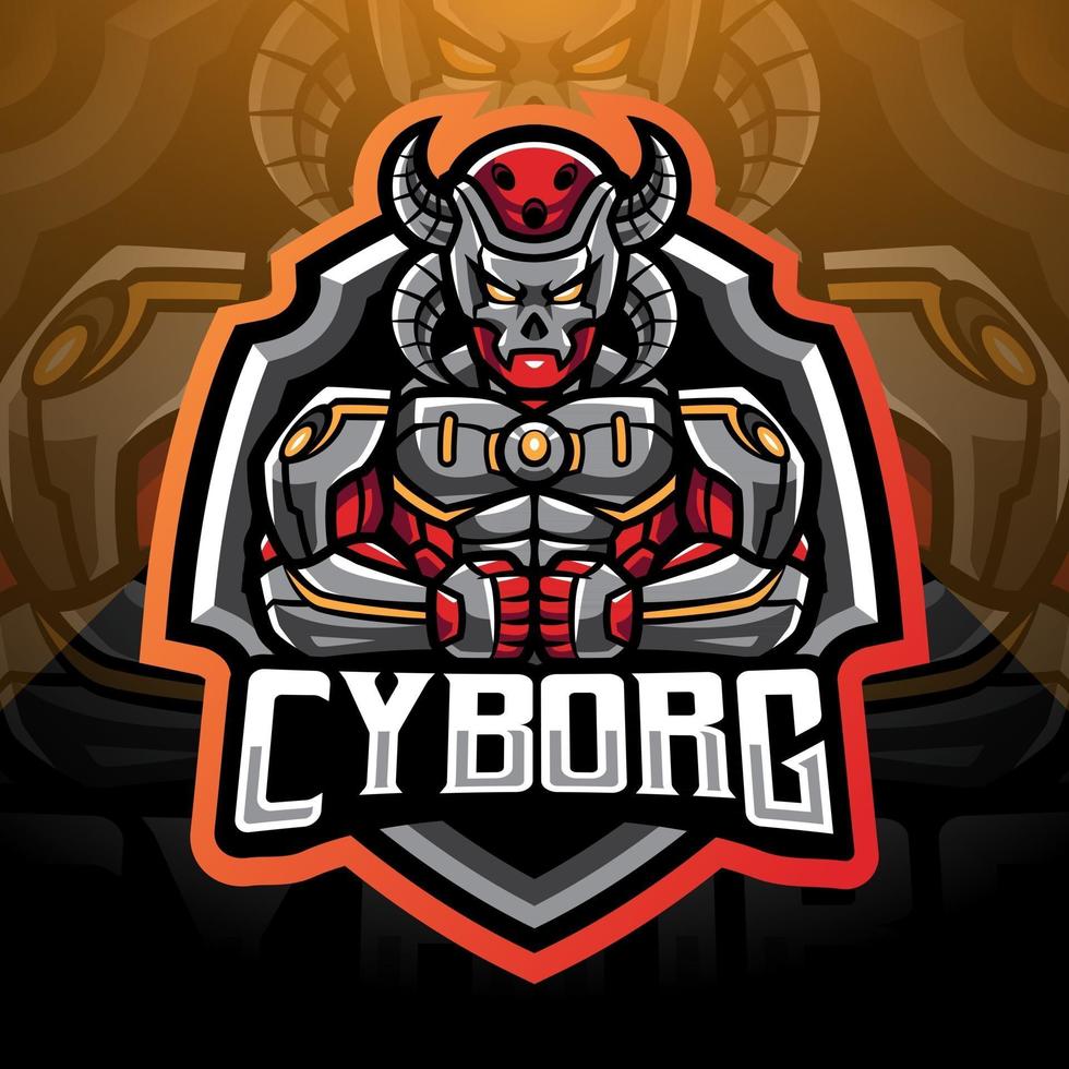 disegno del logo della mascotte di cyborg esport vettore