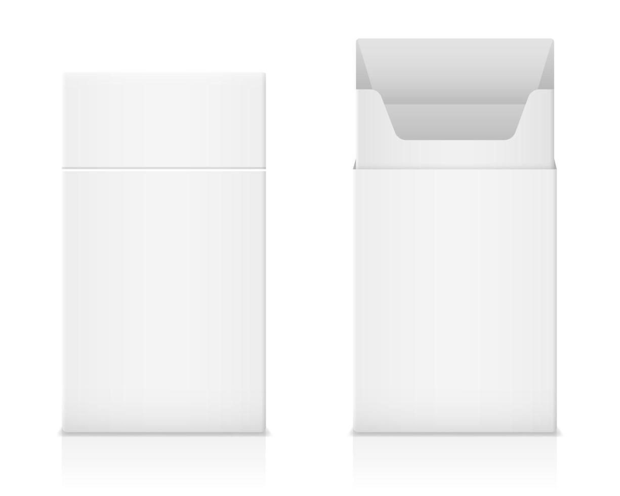 modello vuoto vuoto pacchetto di sigarette illustrazione vettoriale stock isolato su sfondo bianco