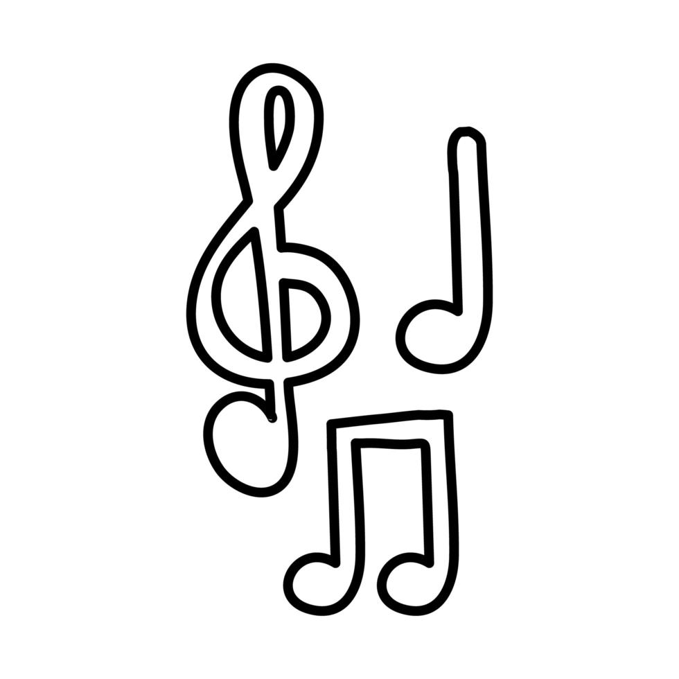 icona stile linea note musicali notes vettore